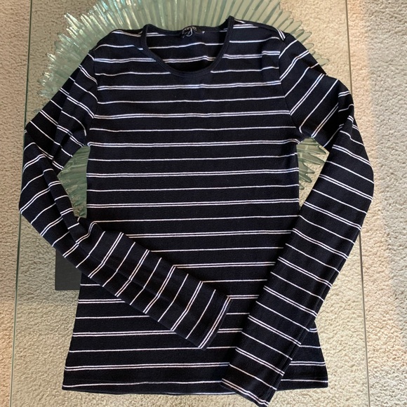 💜 George Striped Ribbed Top - Picture 1 of 2